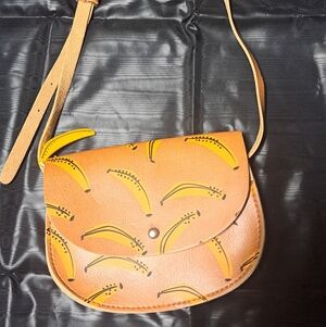 Zara Tan Banana Print Kids Crossbody Bag